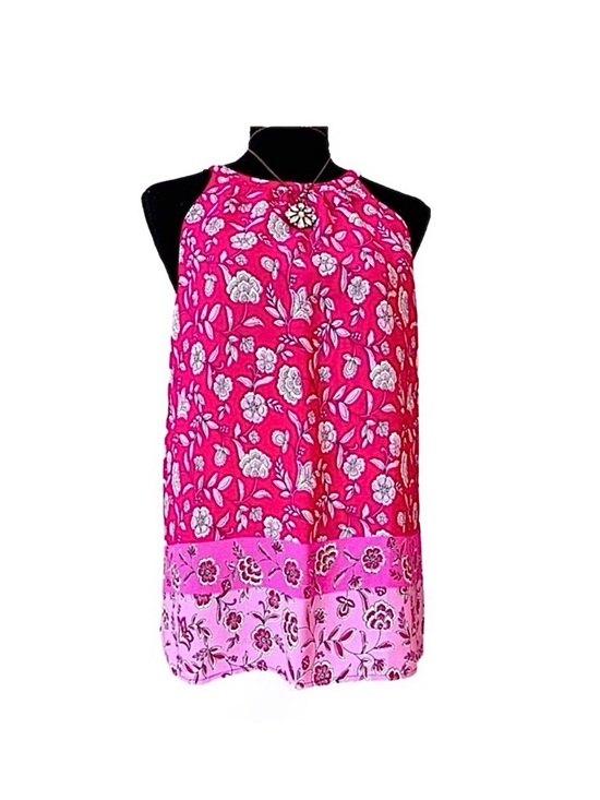 LOFT Tops - LOFT ~ Women’s Floral Pink/Magenta/White Sleeveless Lightweight Top size XS